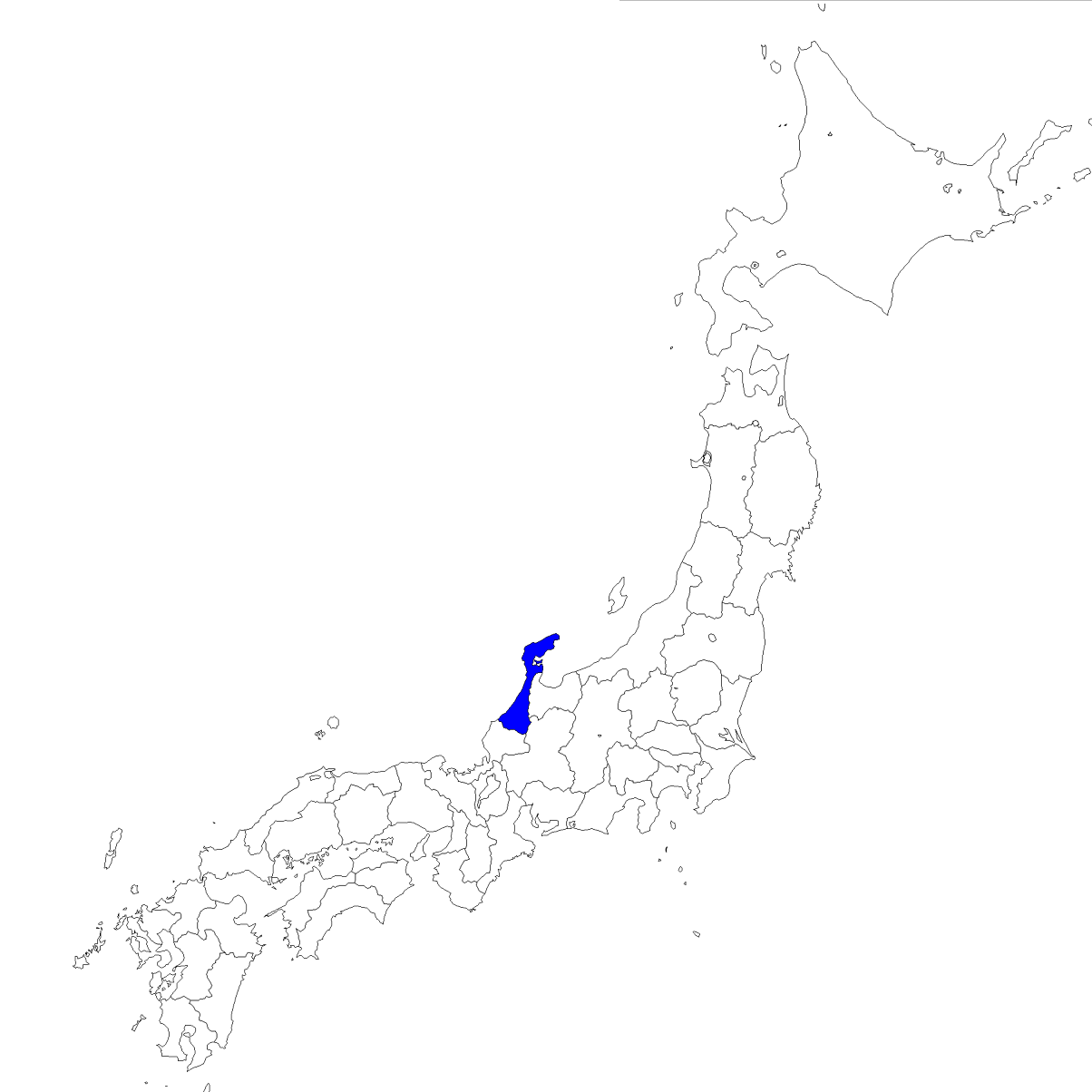 無料の日本地図イラスト集 石川県 日本地図内の位置